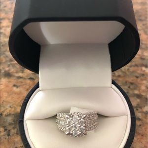 White gold bridal ring